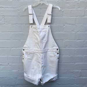 Gap 1989 White Overall Shorts